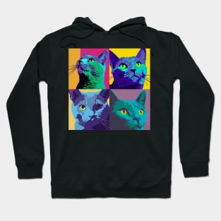 Russian Blue Pop Art - Cat Lover Gift Hoodie